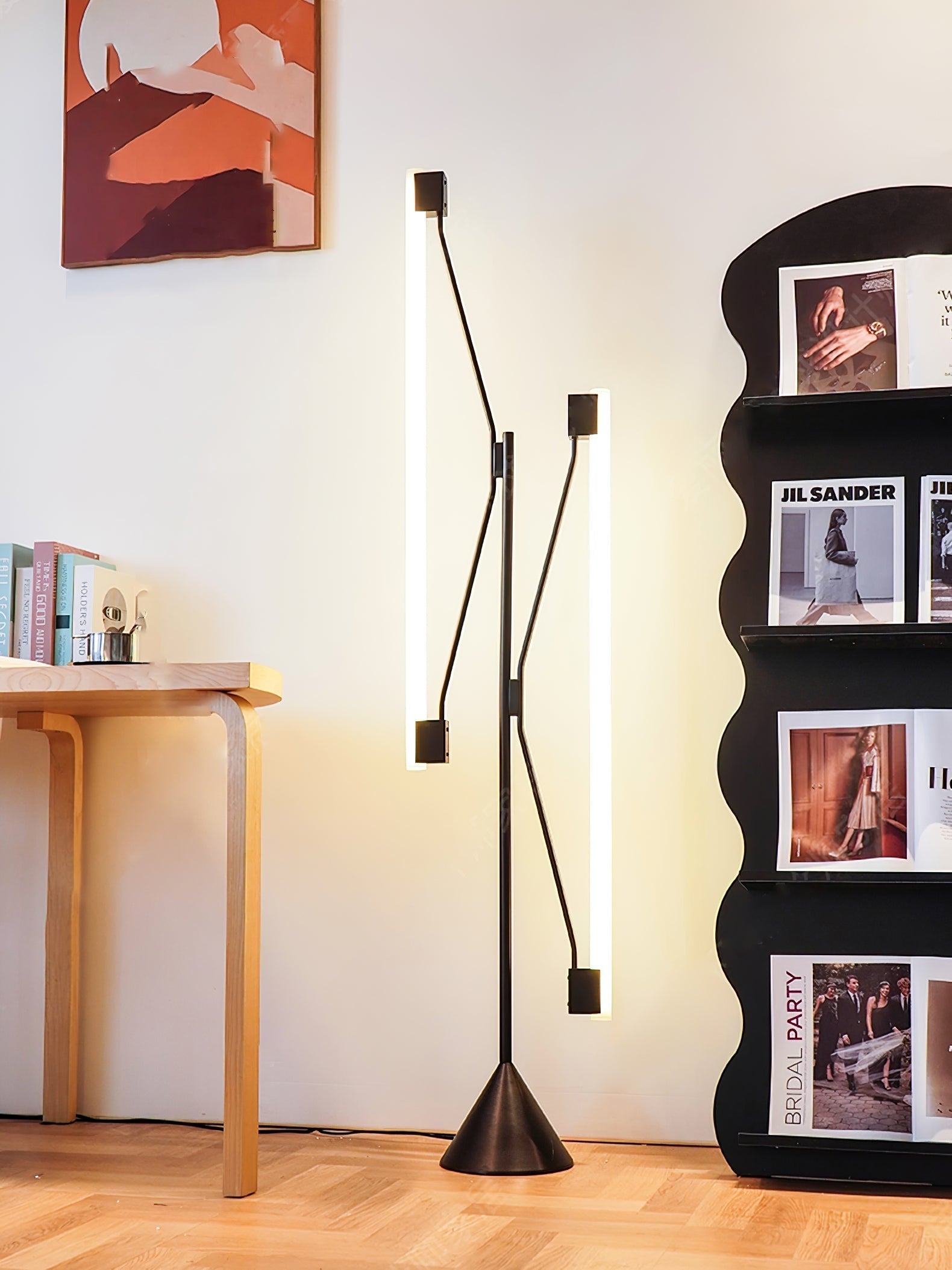 Dual Tube Modern LED Floor Lamp Minimalist Standing Light for Living Room and Office