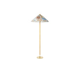 Mid Century Modern Rattan Stem Floor Lamp with Elegant Fabric Shade for Indoor Living Spaces