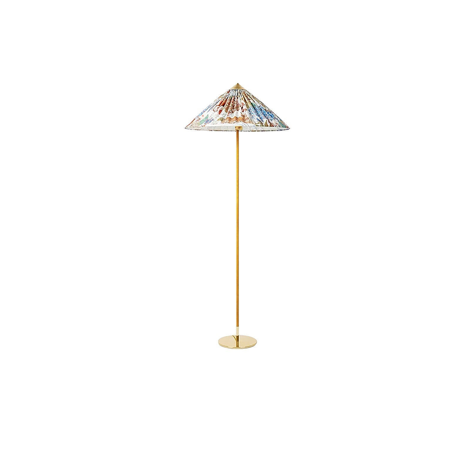Mid Century Modern Rattan Stem Floor Lamp with Elegant Fabric Shade for Indoor Living Spaces