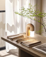 Contemporary Arch Wood LED Table Lamp Minimalist U Shaped Desk Light for Home and Office