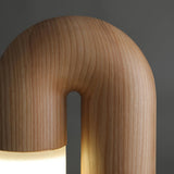 Contemporary Arch Wood LED Table Lamp Minimalist U Shaped Desk Light for Home and Office