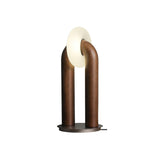 Minimalist U Shaped Wood Bedside Lamp with Acrylic Shade and Touch Control Integrated LED