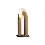 Minimalist U Shaped Wood Bedside Lamp with Acrylic Shade and Touch Control Integrated LED
