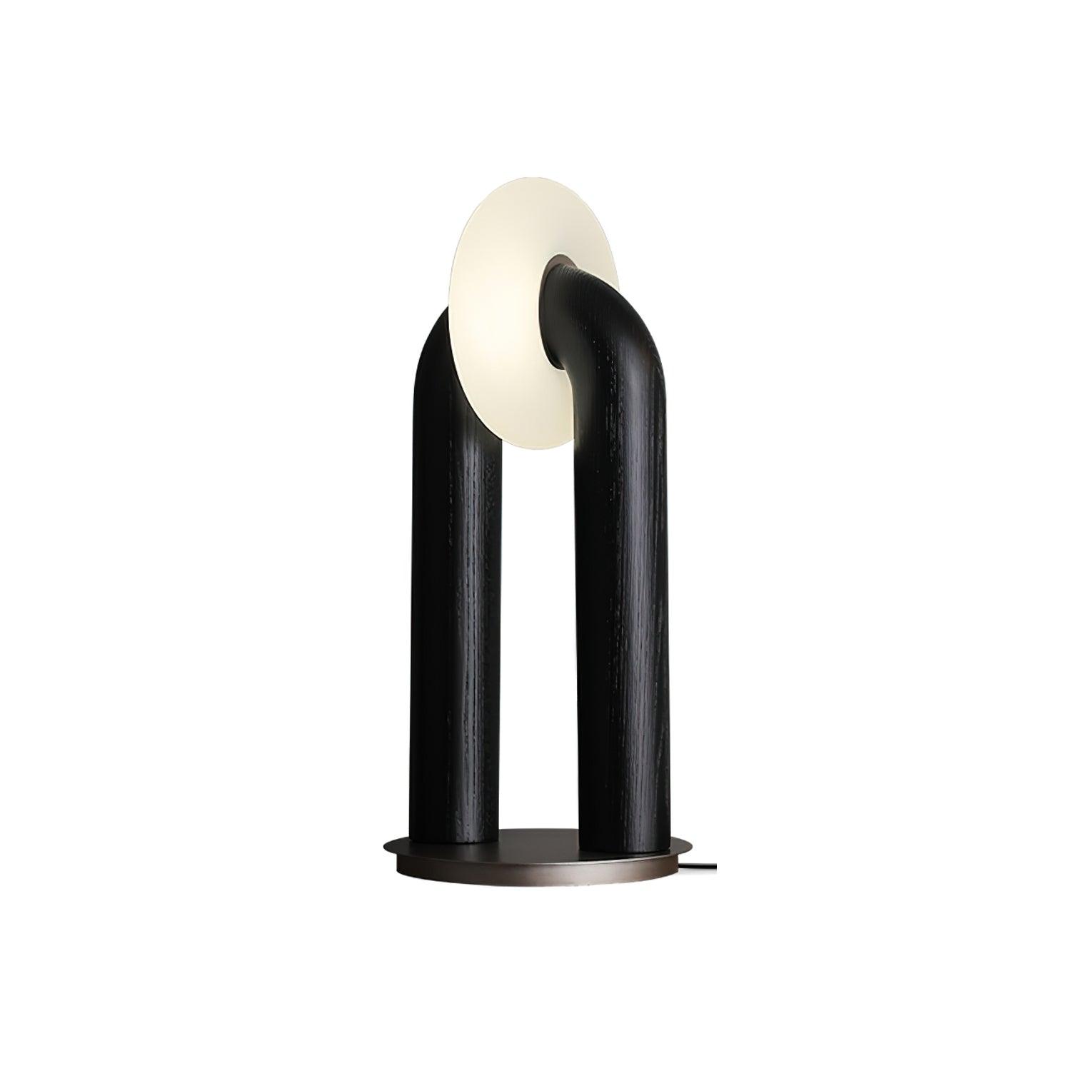 Minimalist U Shaped Wood Bedside Lamp with Acrylic Shade and Touch Control Integrated LED