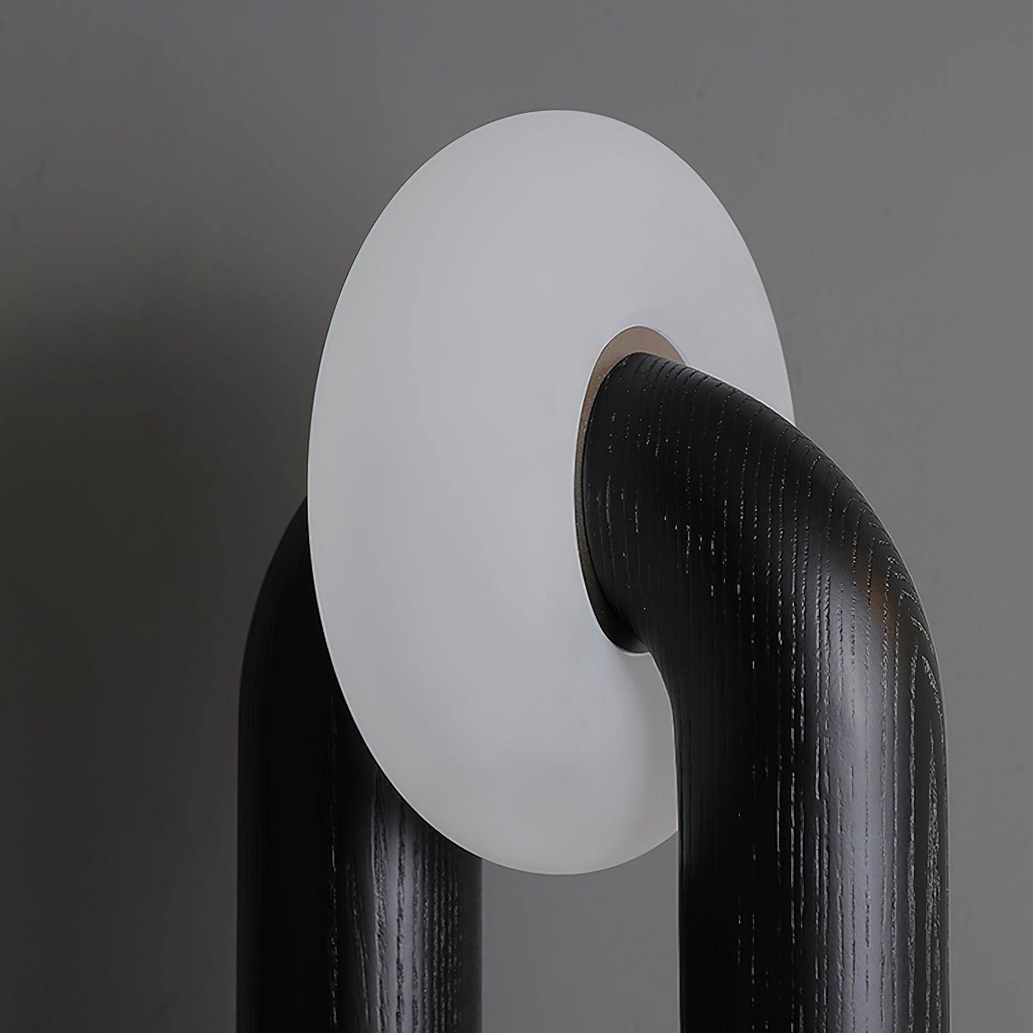 Minimalist U Shaped Wood Bedside Lamp with Acrylic Shade and Touch Control Integrated LED