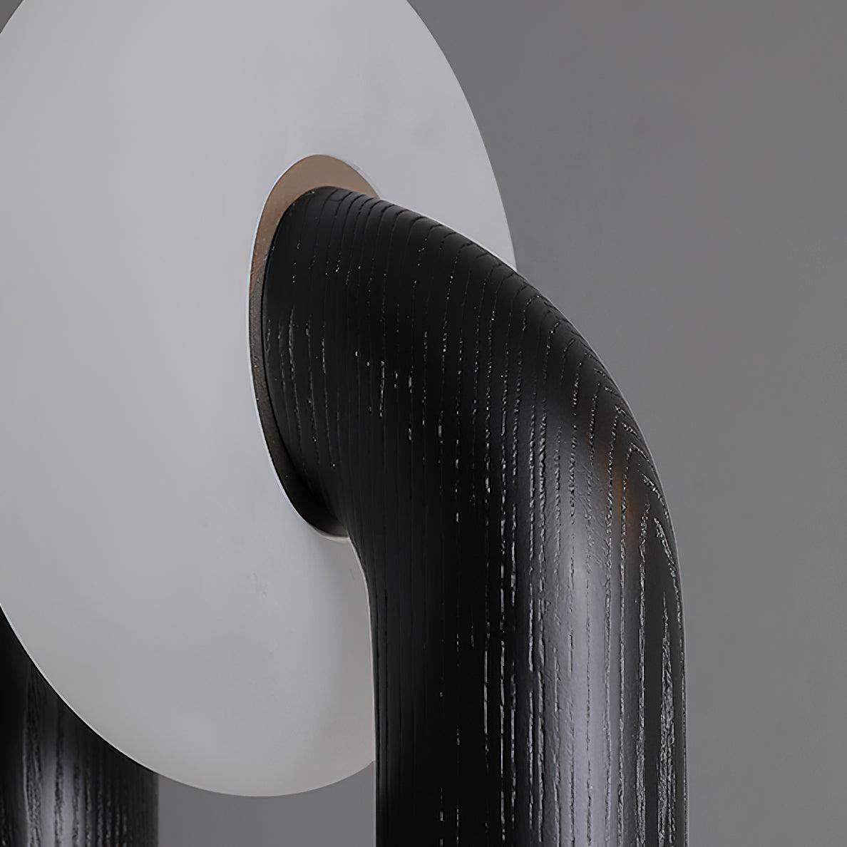 Minimalist U Shaped Wood Bedside Lamp with Acrylic Shade and Touch Control Integrated LED