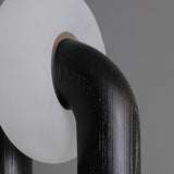 Minimalist U Shaped Wood Bedside Lamp with Acrylic Shade and Touch Control Integrated LED