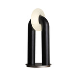 Minimalist U Shaped Wood Bedside Lamp with Acrylic Shade and Touch Control Integrated LED