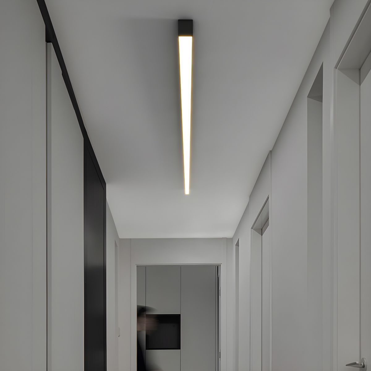 Modern Minimalism Ultra Slim Linear LED Ceiling Light Fixture with Three Color Modes and Integrated Lighting