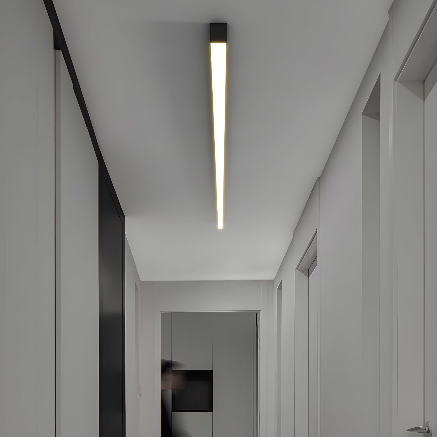 Modern Minimalism Ultra Slim Linear LED Ceiling Light Fixture with Three Color Modes and Integrated Lighting