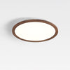 Modern Ultrathin Round Flush Mount LED Ceiling Light with Walnut Wood Grain Finish