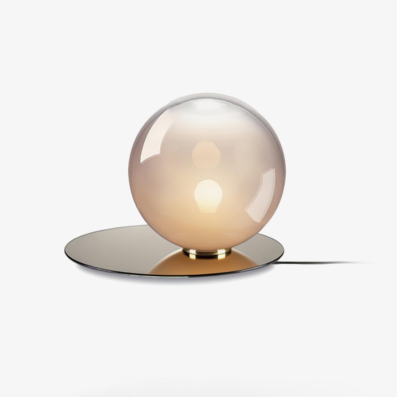 Modern Umbra Glass Sphere Table Lamp with Elliptical Shadow Effect for Desks