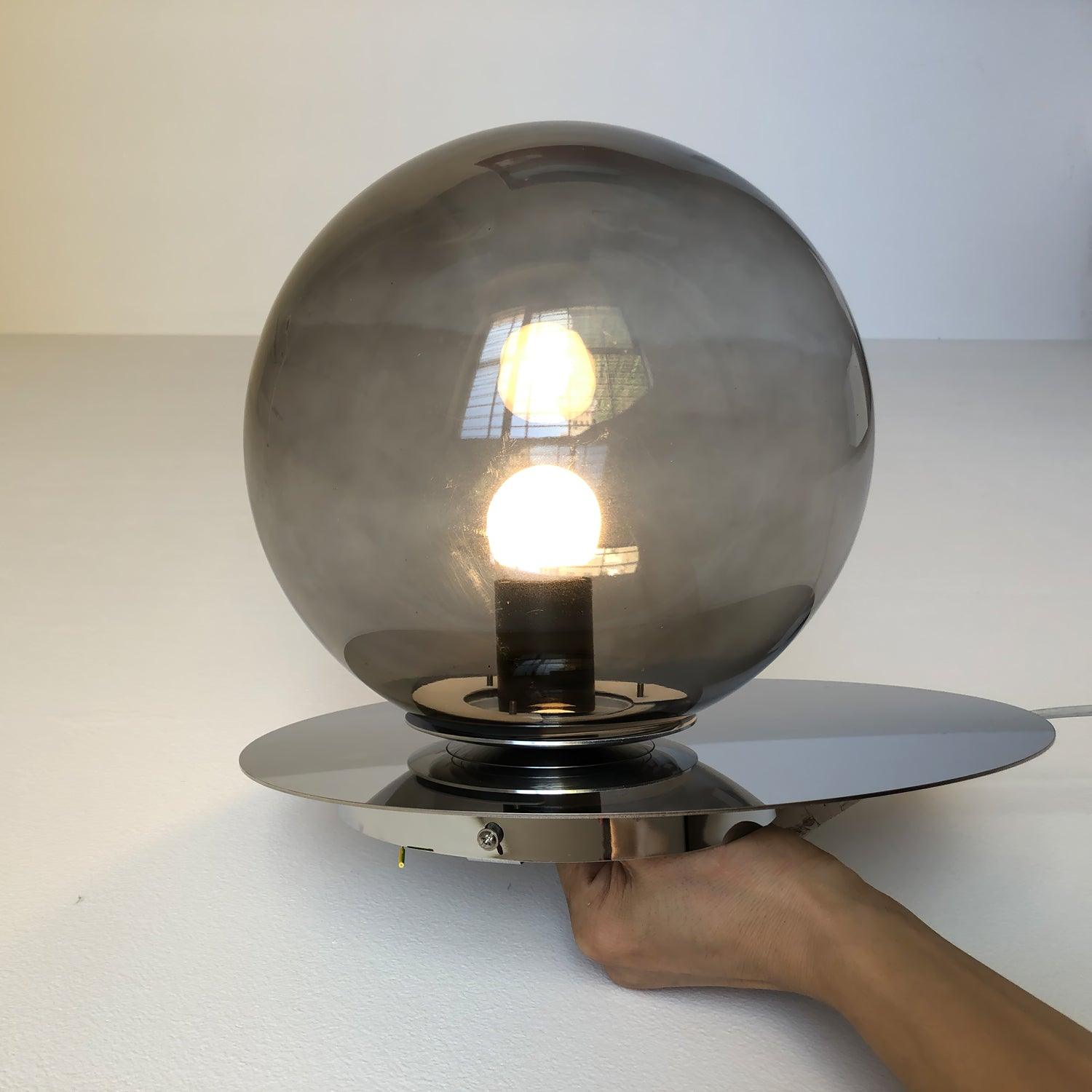 Modern Umbra Glass Sphere Table Lamp with Elliptical Shadow Effect for Desks