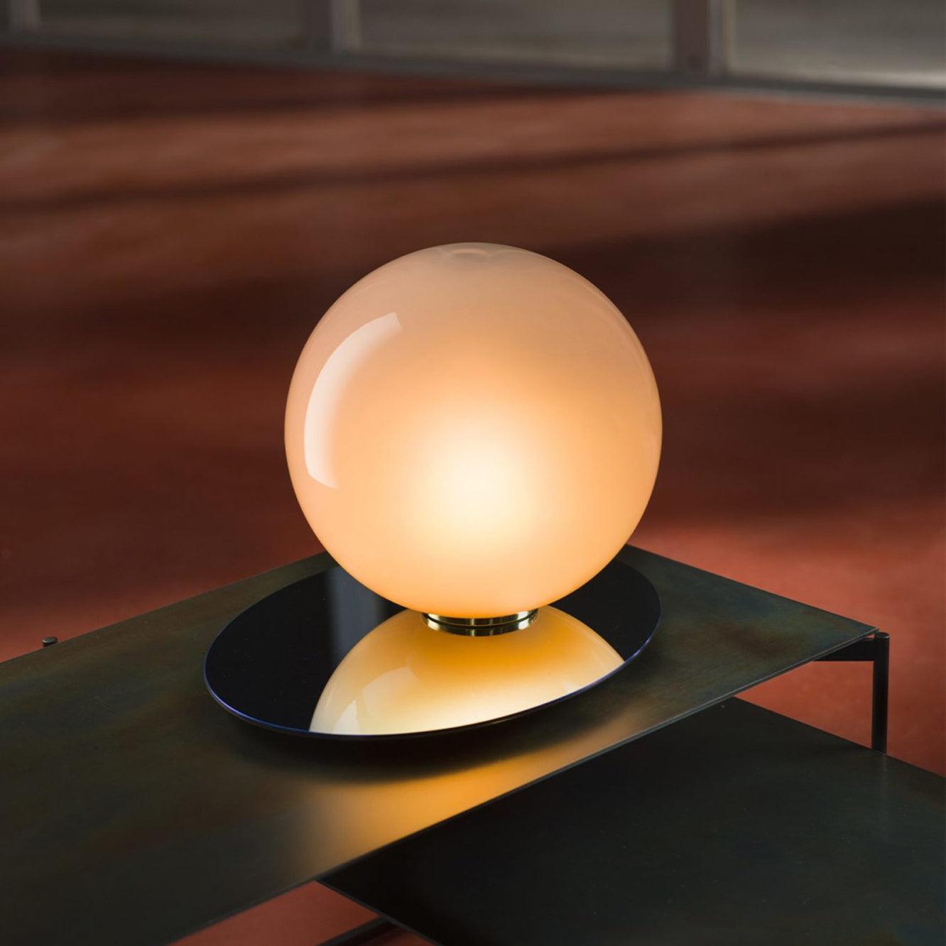 Modern Umbra Glass Sphere Table Lamp with Elliptical Shadow Effect for Desks