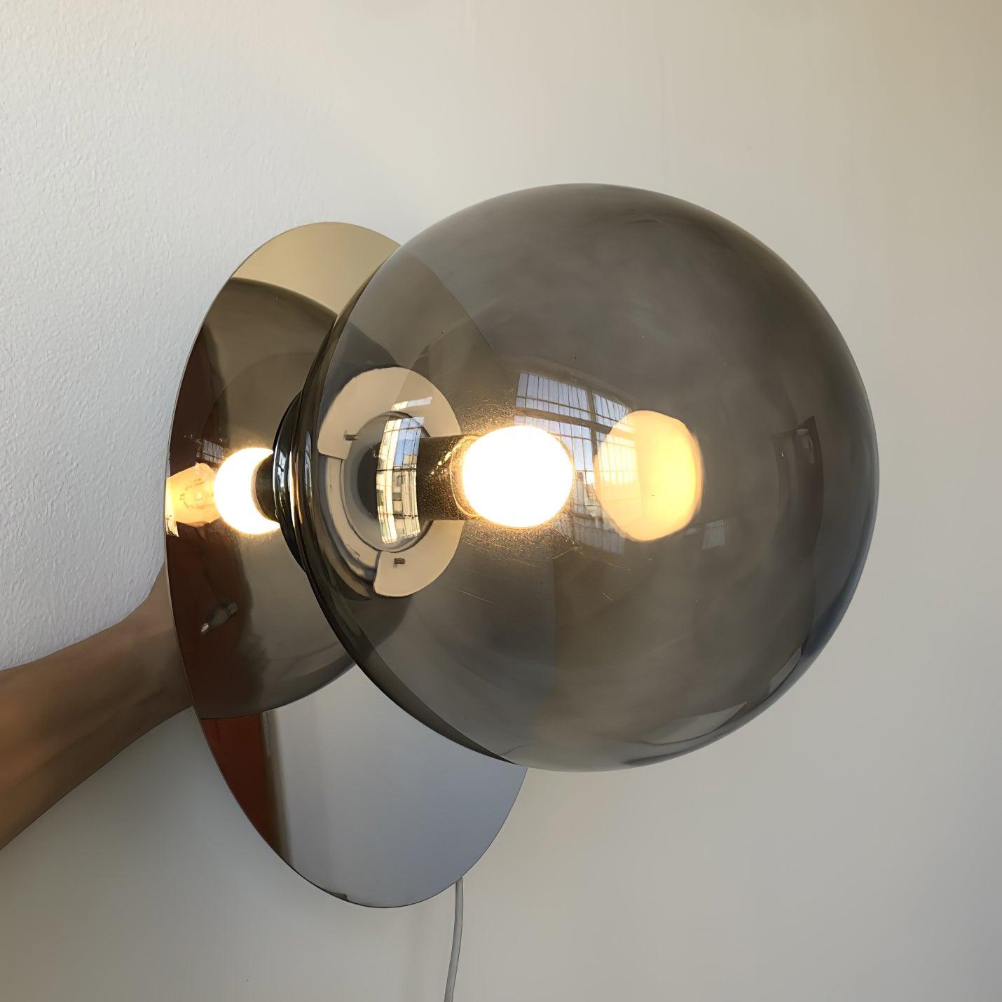 Modern Umbra Glass Sphere Table Lamp with Elliptical Shadow Effect for Desks