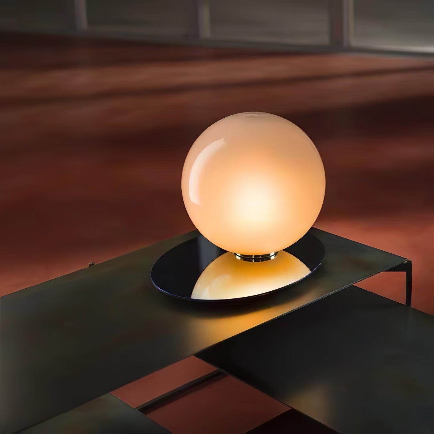 Modern Umbra Glass Sphere Table Lamp with Elliptical Shadow Effect for Desks