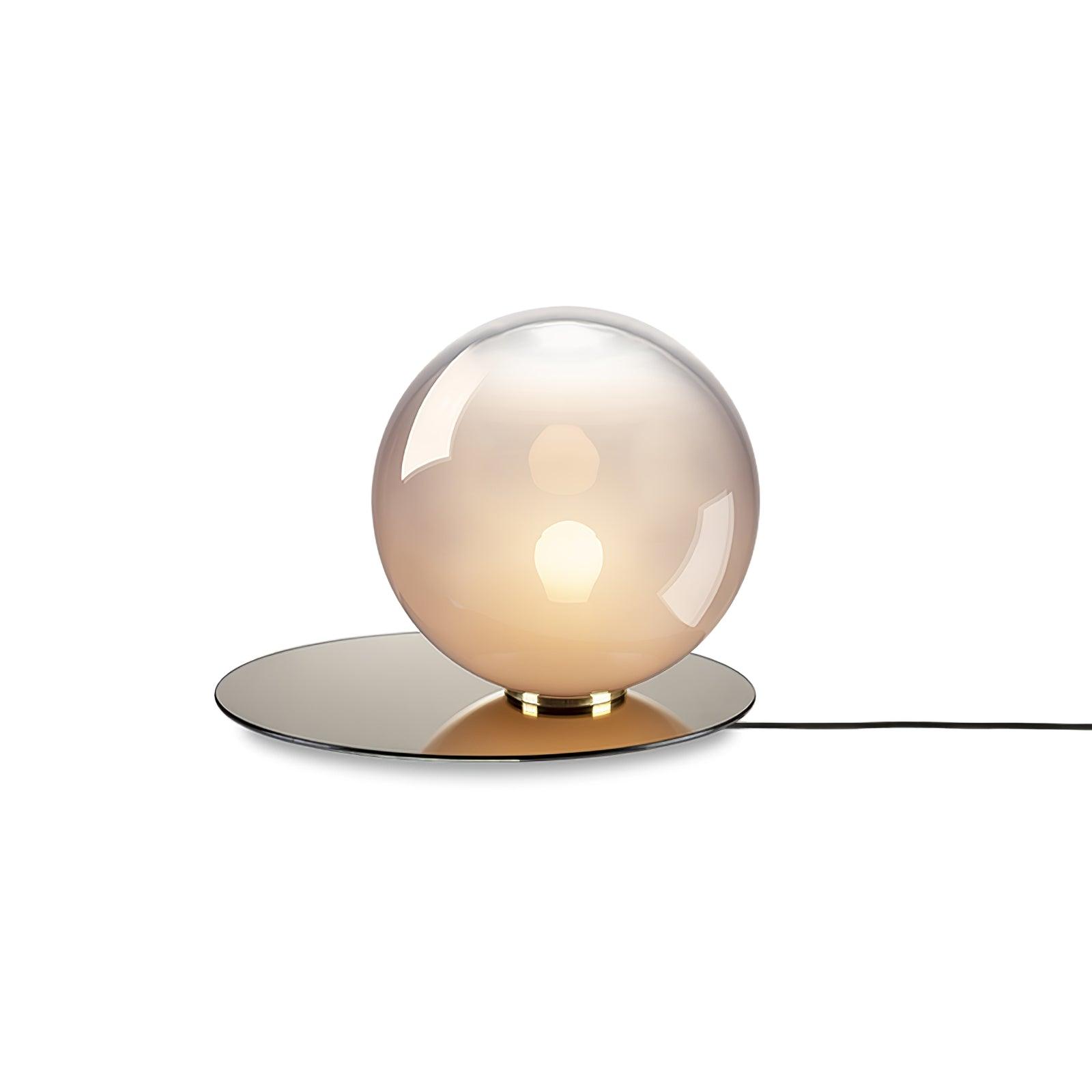 Modern Umbra Glass Sphere Table Lamp with Elliptical Shadow Effect for Desks
