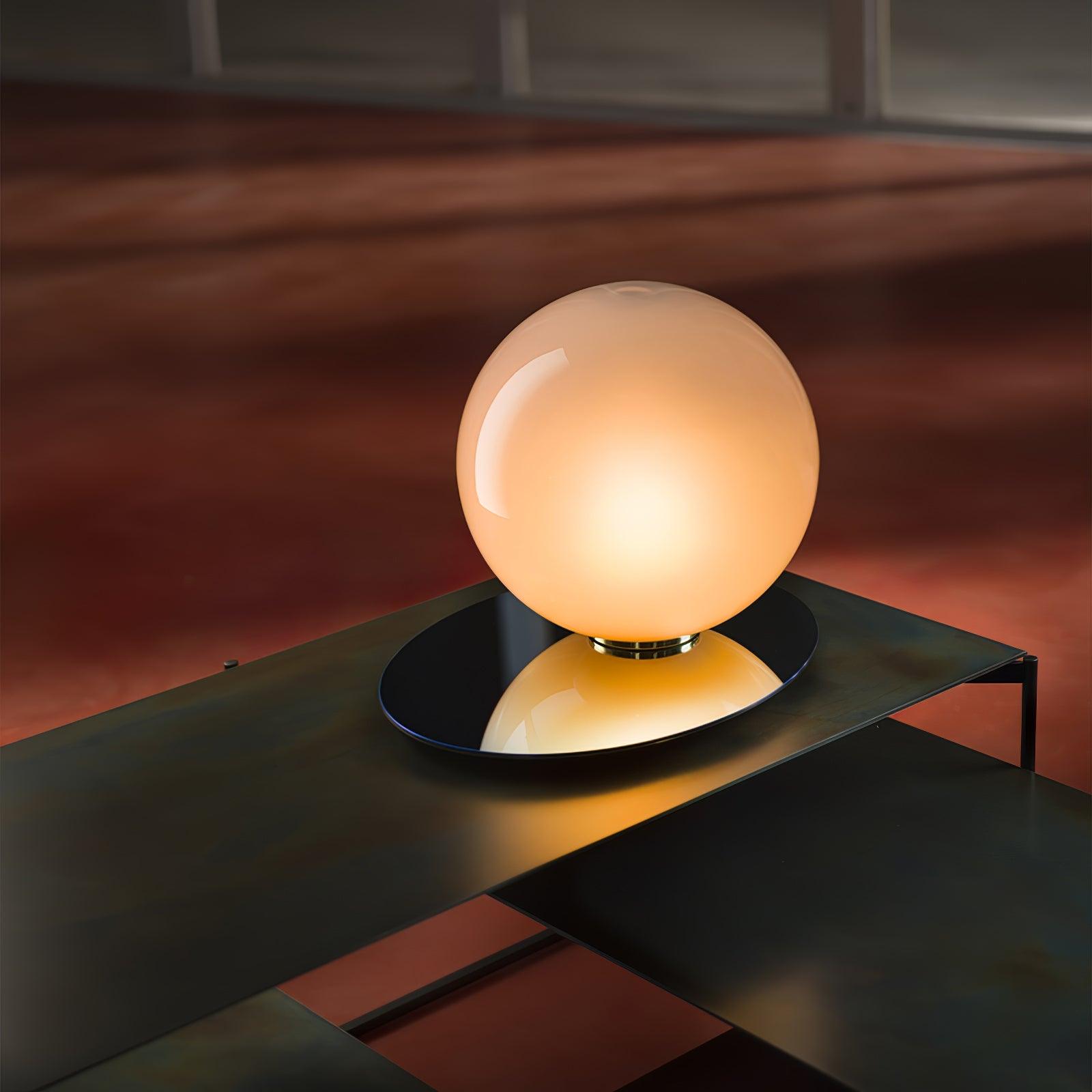 Modern Umbra Glass Sphere Table Lamp with Elliptical Shadow Effect for Desks