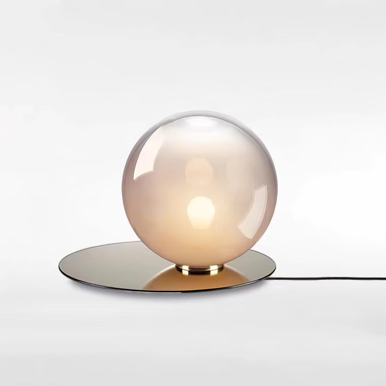 Modern Umbra Glass Sphere Table Lamp with Elliptical Shadow Effect for Desks