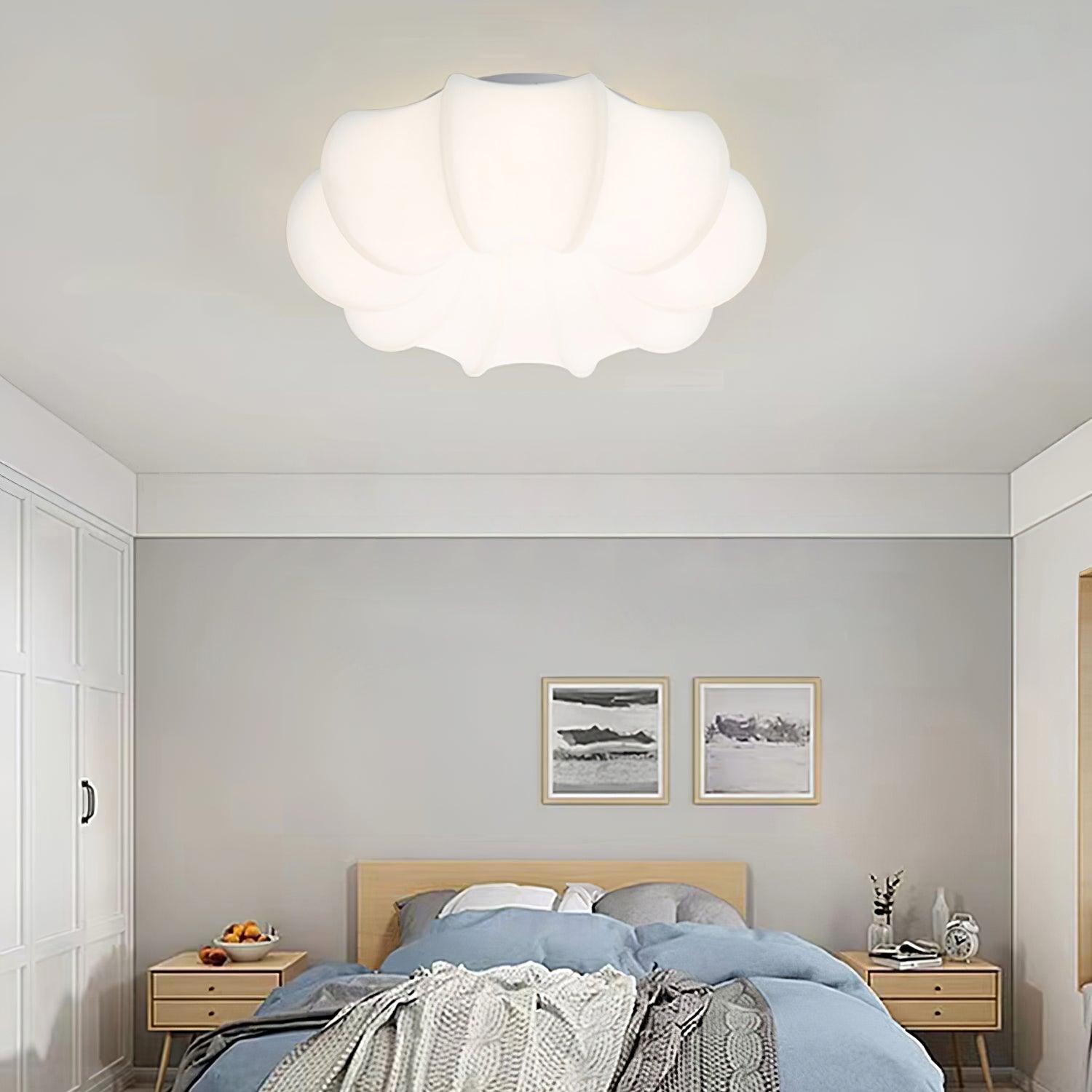 Contemporary White Umbrella LED Ceiling Lamp for Modern Bedroom and Nursery Decor