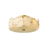 Valeria Alabaster Flush Mount Ceiling Light with Copper Base Modern Luxury Lighting for Hallway and Entryway
