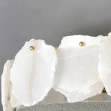 Valeria Alabaster Flush Mount Ceiling Light with Copper Base Modern Luxury Lighting for Hallway and Entryway