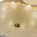 Valeria Alabaster Flush Mount Ceiling Light with Copper Base Modern Luxury Lighting for Hallway and Entryway