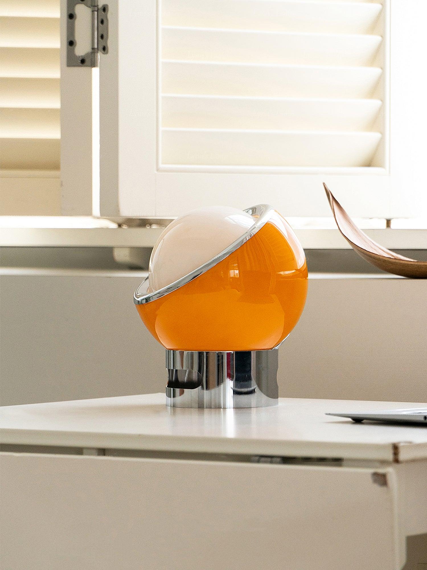 Modern Portable Glass Mushroom Desk Lamp with Stainless Steel Base and Color Finishes