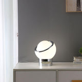 Modern Portable Glass Mushroom Desk Lamp with Stainless Steel Base and Color Finishes
