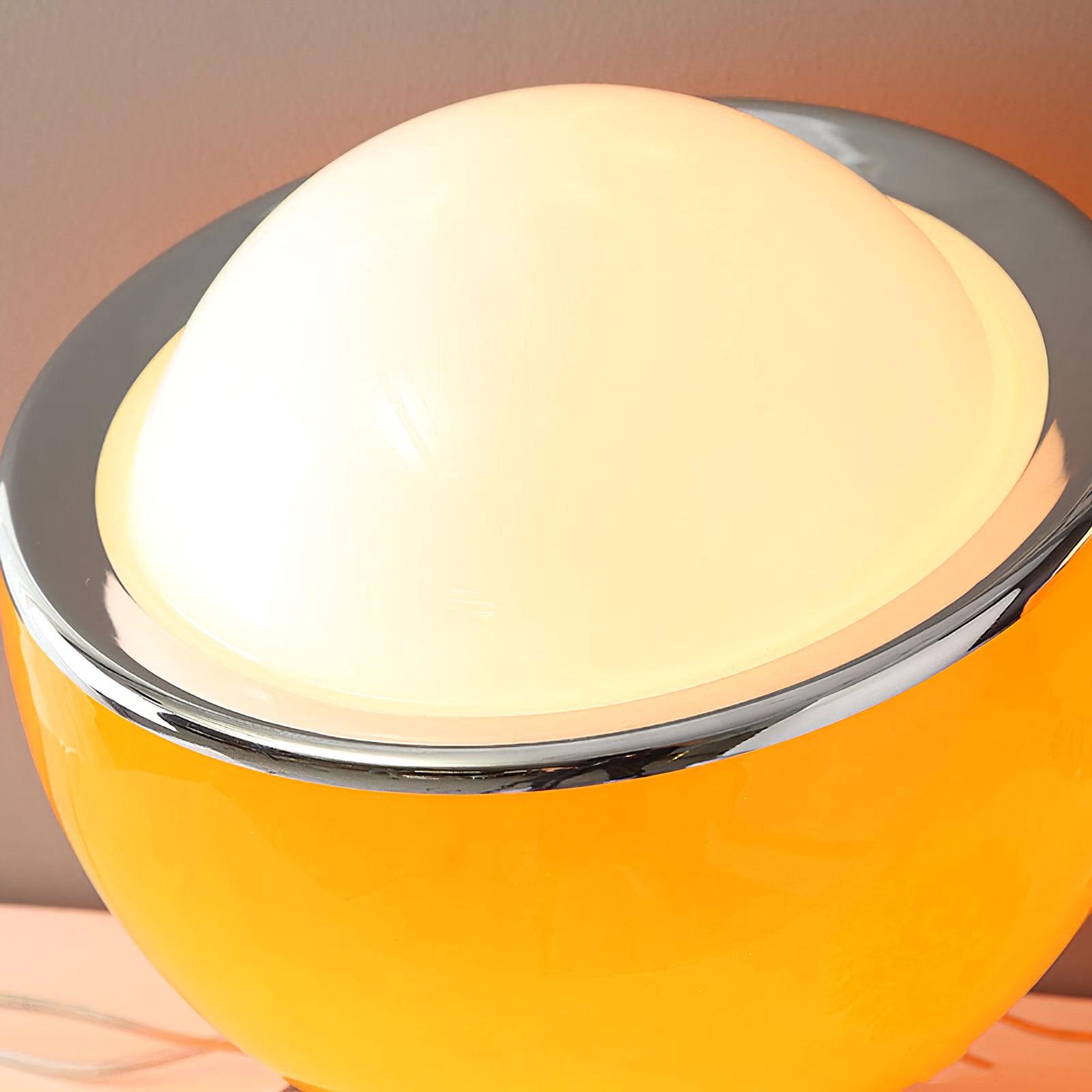 Modern Portable Glass Mushroom Desk Lamp with Stainless Steel Base and Color Finishes