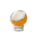 Modern Portable Glass Mushroom Desk Lamp with Stainless Steel Base and Color Finishes
