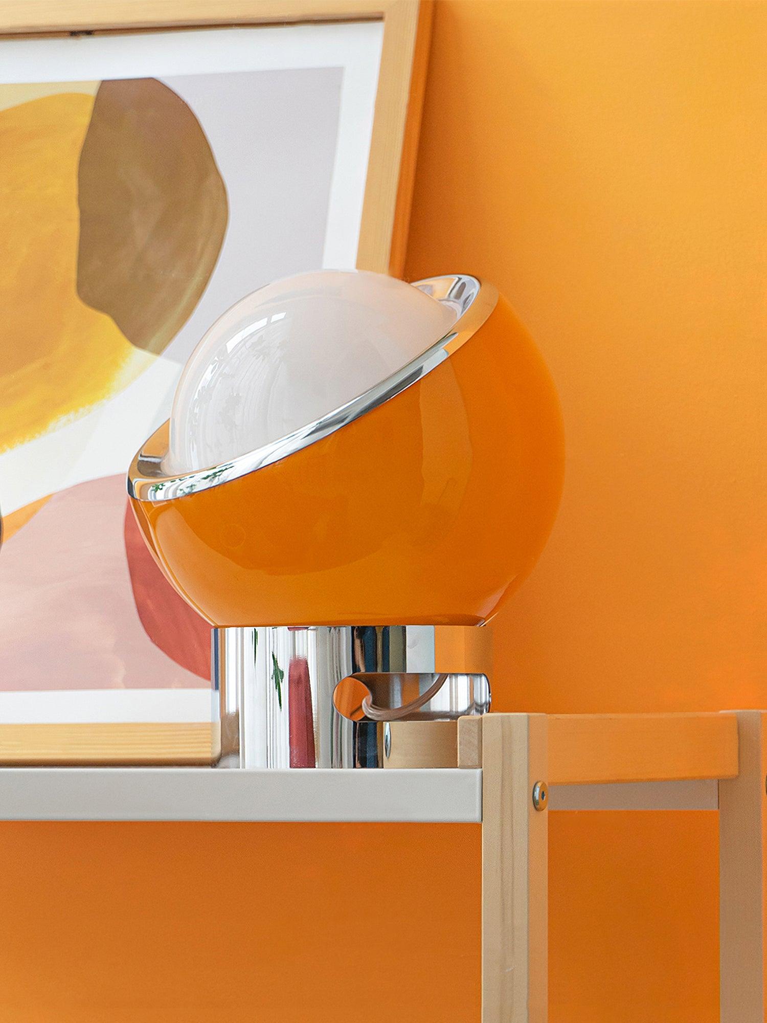 Modern Portable Glass Mushroom Desk Lamp with Stainless Steel Base and Color Finishes