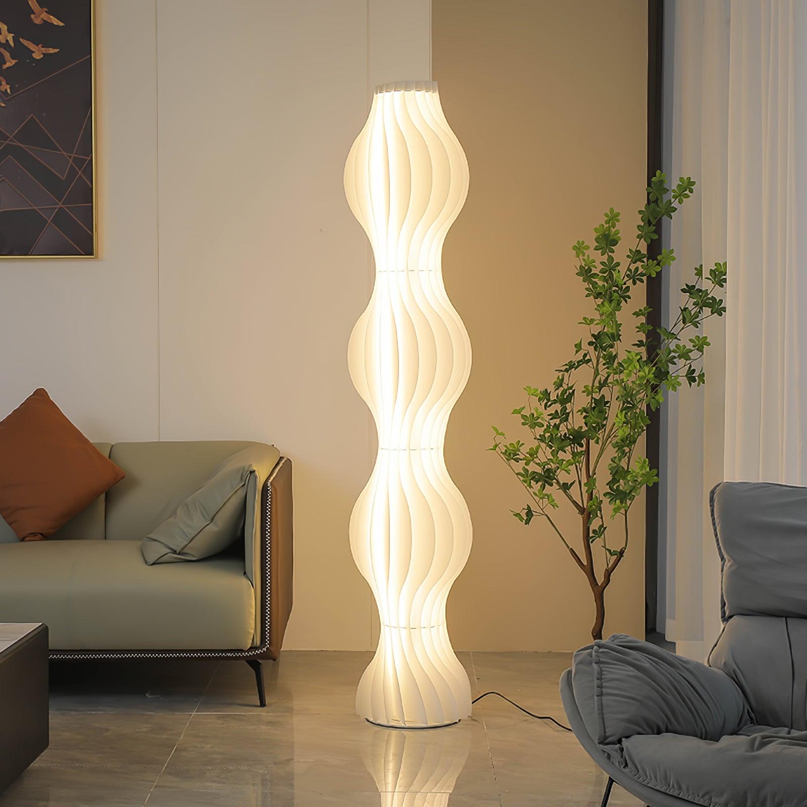 Modern Vapor Acrylic Uplight Floor Lamp with Integrated LED for Living Room Standing Light White