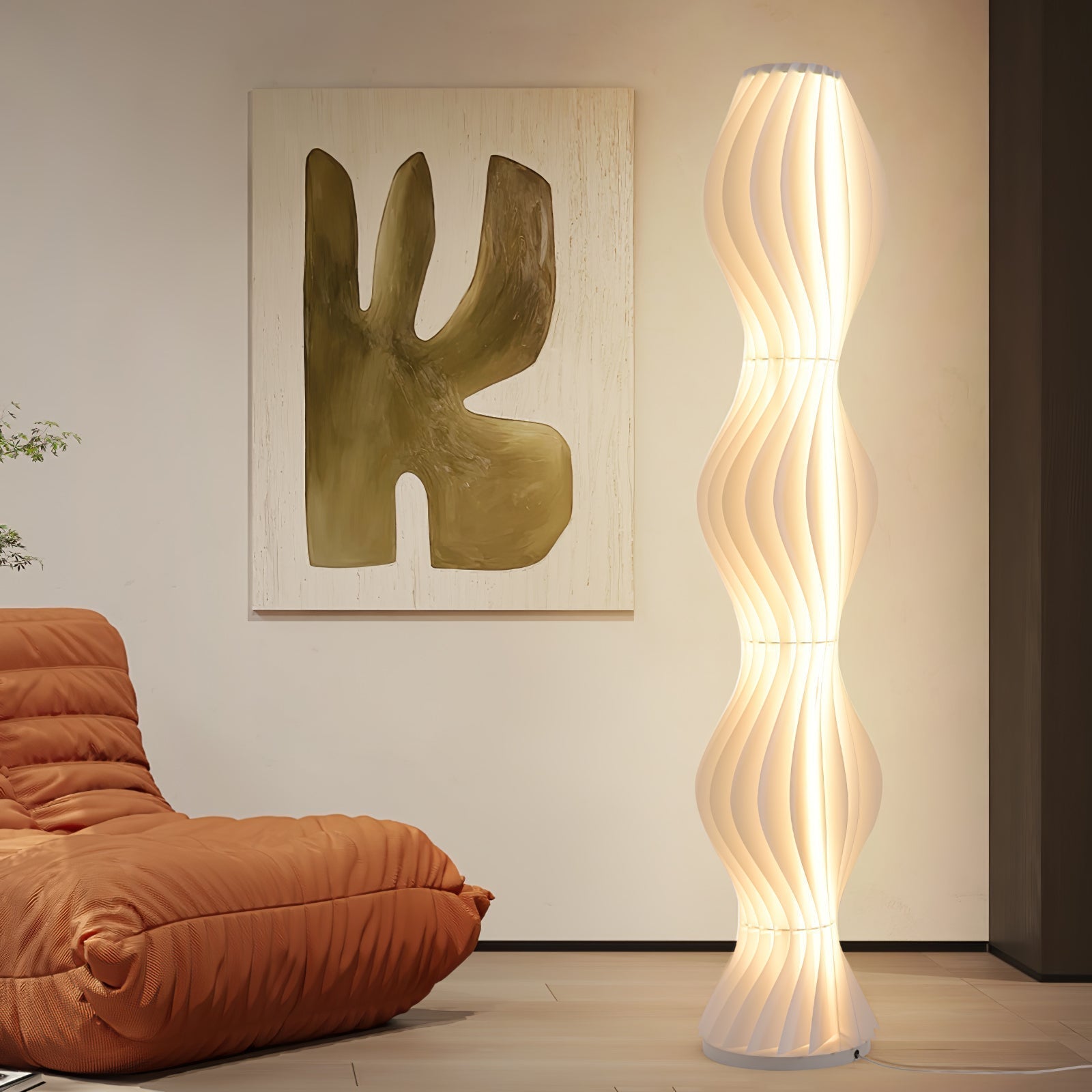 Modern Vapor Acrylic Uplight Floor Lamp with Integrated LED for Living Room Standing Light White
