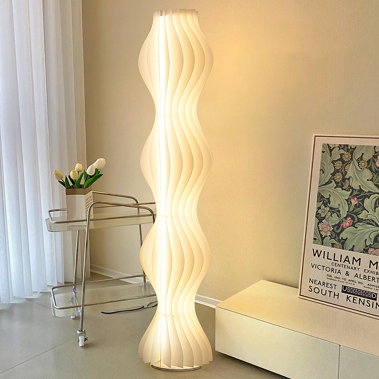 Modern Vapor Acrylic Uplight Floor Lamp with Integrated LED for Living Room Standing Light White