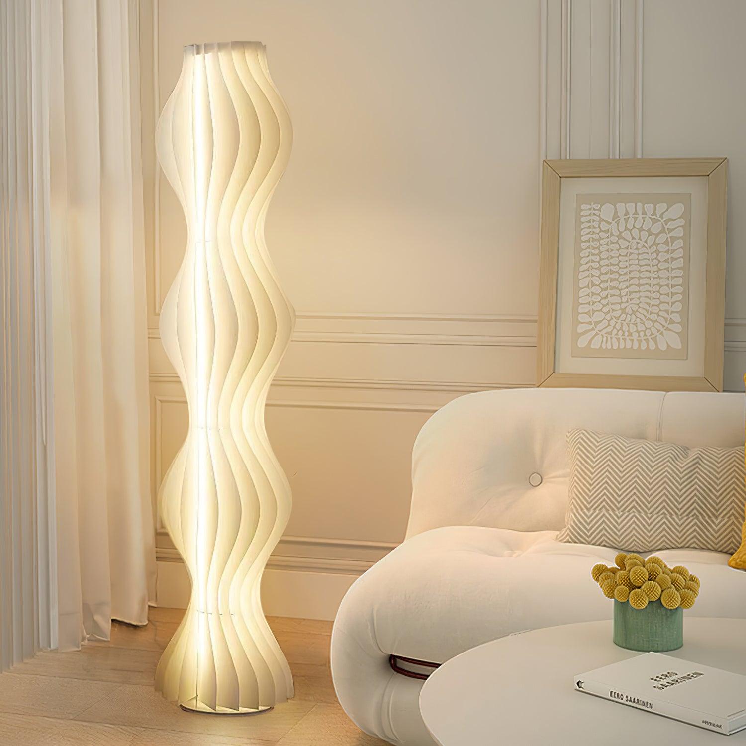 Modern Vapor Acrylic Uplight Floor Lamp with Integrated LED for Living Room Standing Light White