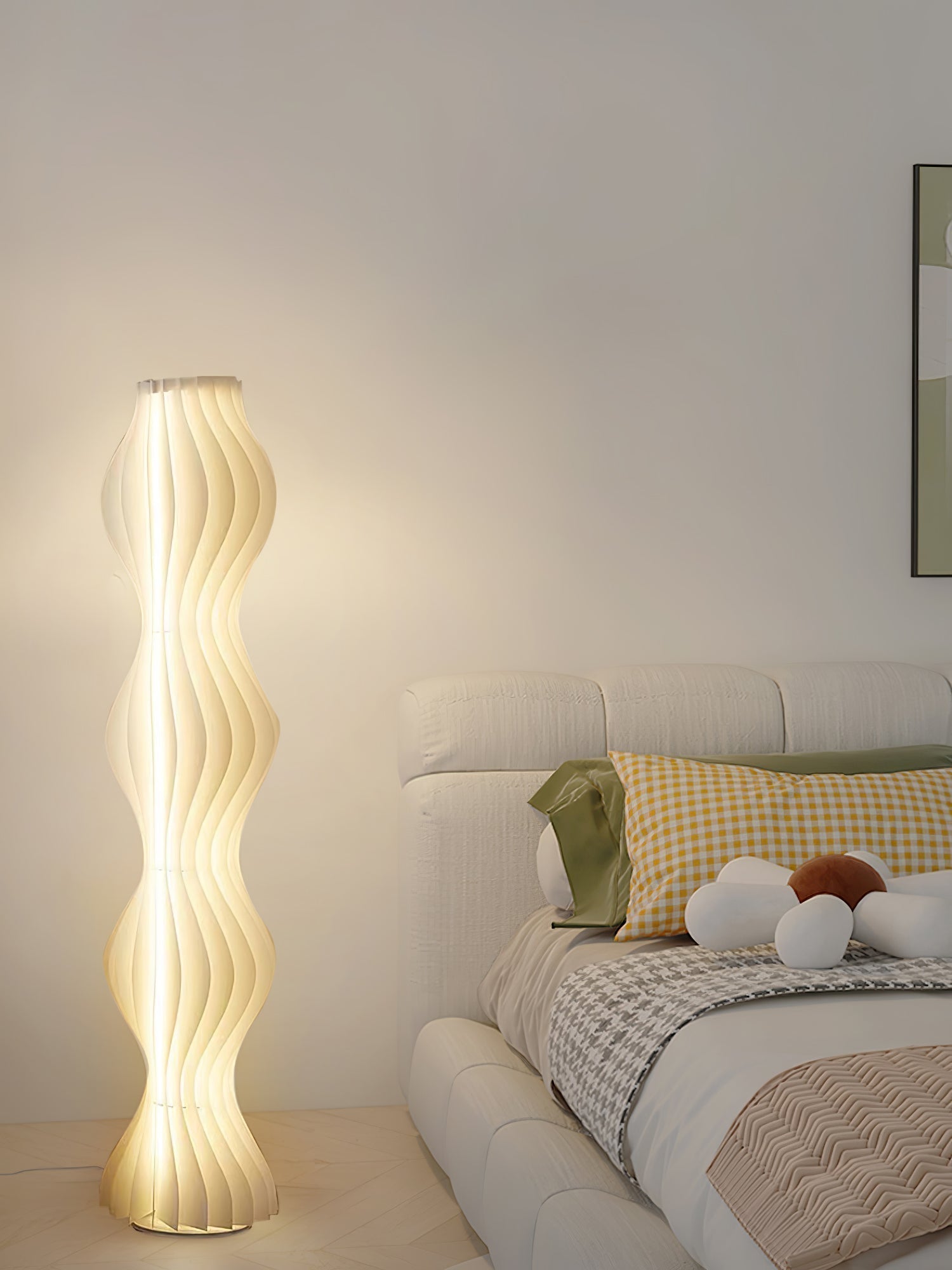 Modern Vapor Acrylic Uplight Floor Lamp with Integrated LED for Living Room Standing Light White