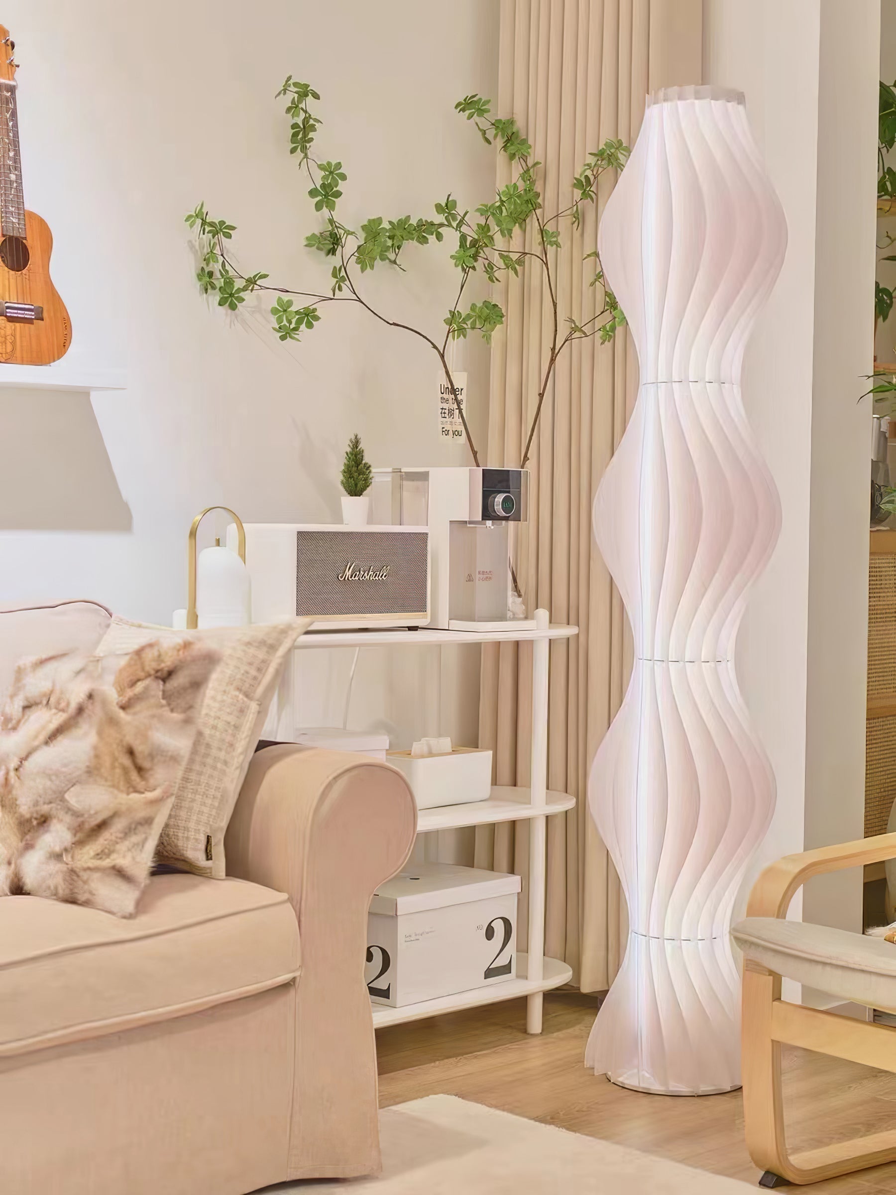 Modern Vapor Acrylic Uplight Floor Lamp with Integrated LED for Living Room Standing Light White