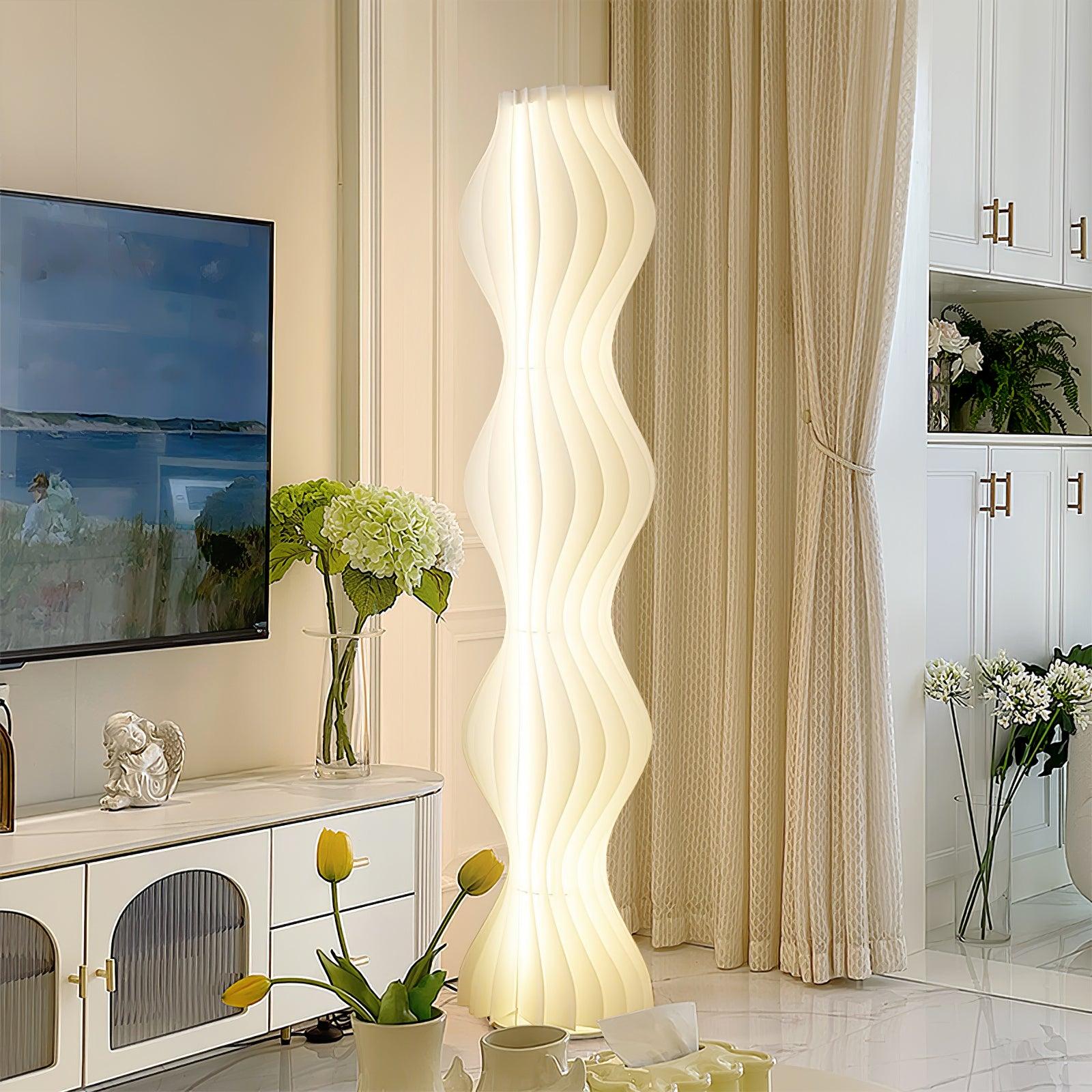 Modern Vapor Acrylic Uplight Floor Lamp with Integrated LED for Living Room Standing Light White