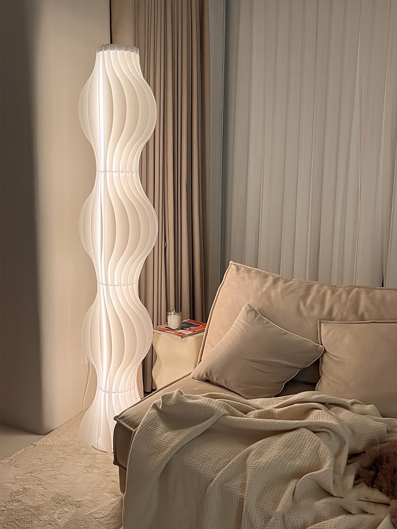 Modern Vapor Acrylic Uplight Floor Lamp with Integrated LED for Living Room Standing Light White