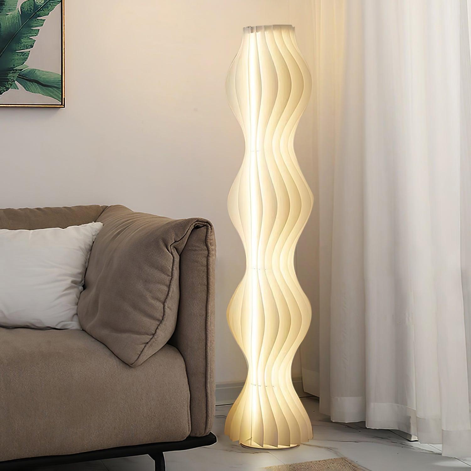 Modern Vapor Acrylic Uplight Floor Lamp with Integrated LED for Living Room Standing Light White