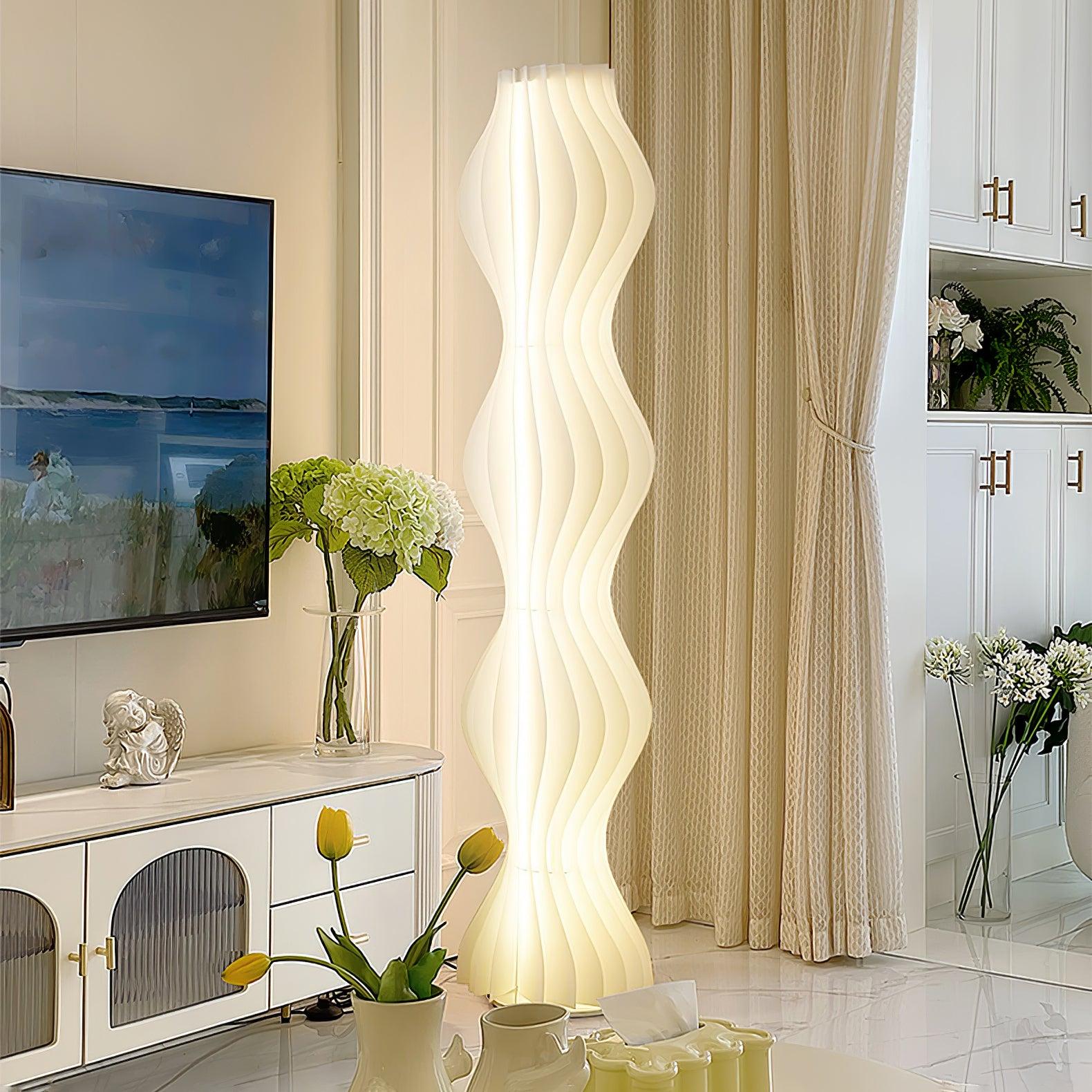 Modern Vapor Acrylic Uplight Floor Lamp with Integrated LED for Living Room Standing Light White