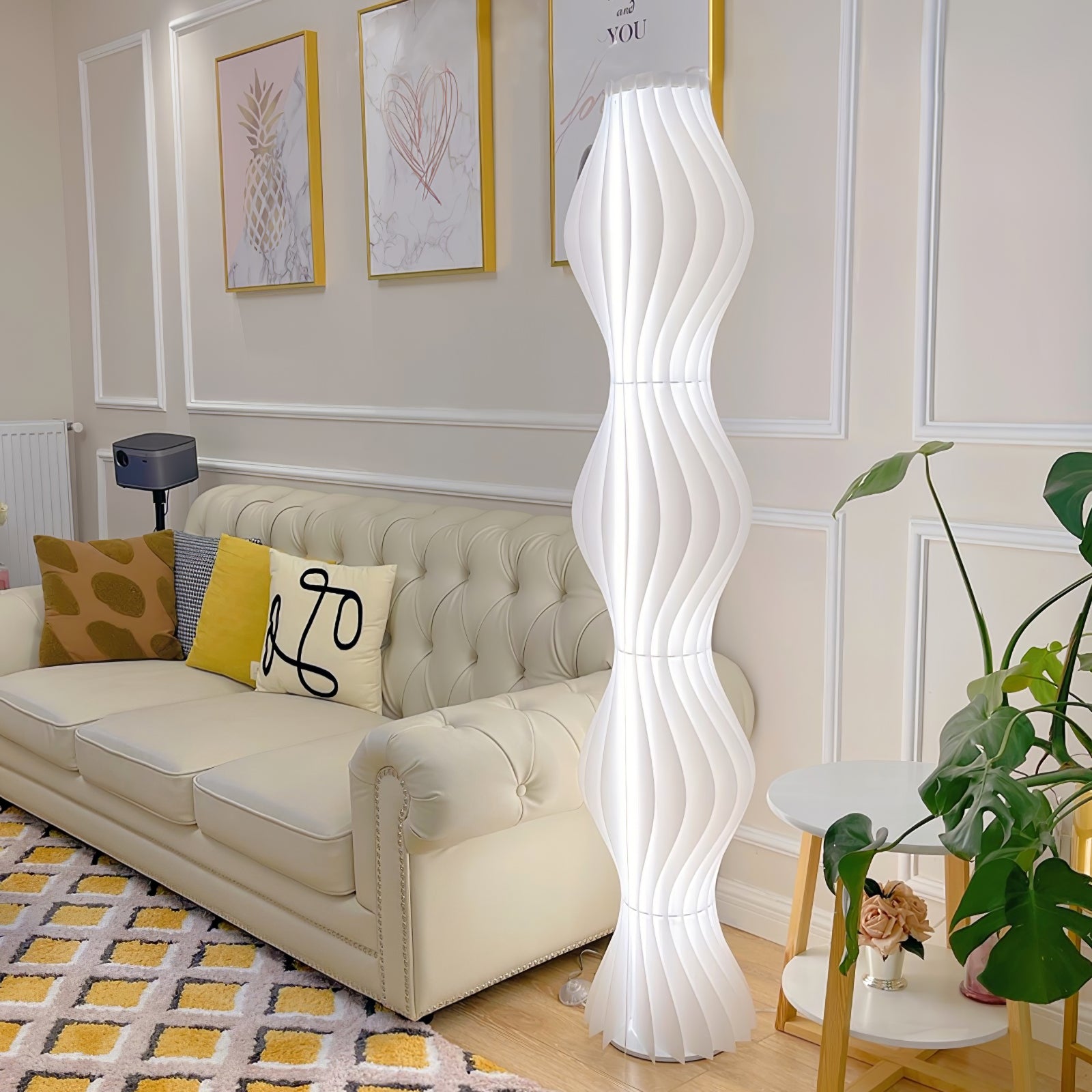 Modern Vapor Acrylic Uplight Floor Lamp with Integrated LED for Living Room Standing Light White