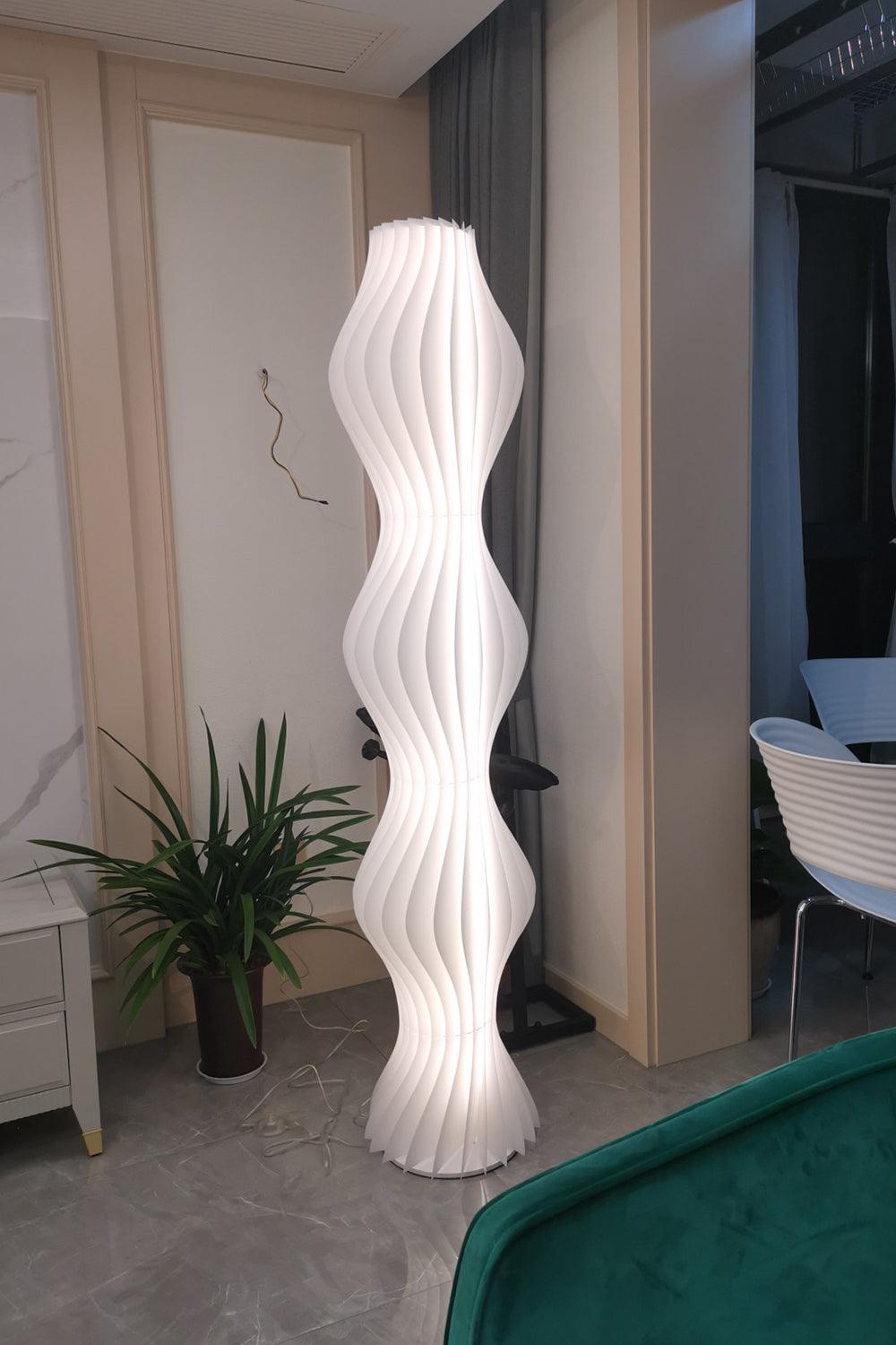 Modern Vapor Acrylic Uplight Floor Lamp with Integrated LED for Living Room Standing Light White