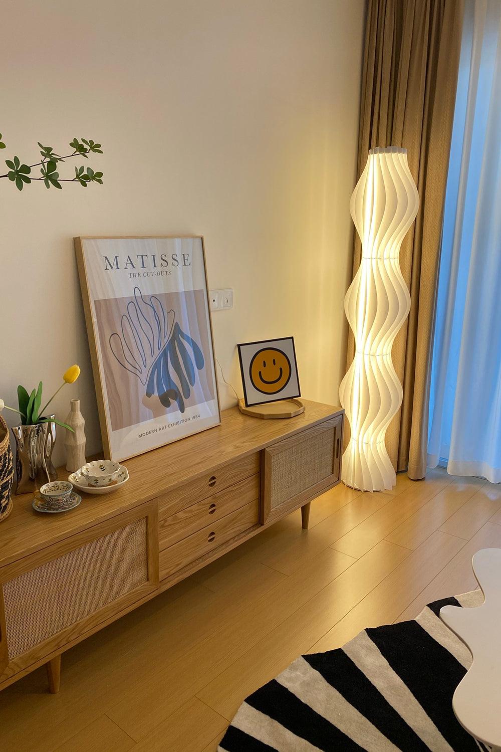 Modern Vapor Acrylic Uplight Floor Lamp with Integrated LED for Living Room Standing Light White