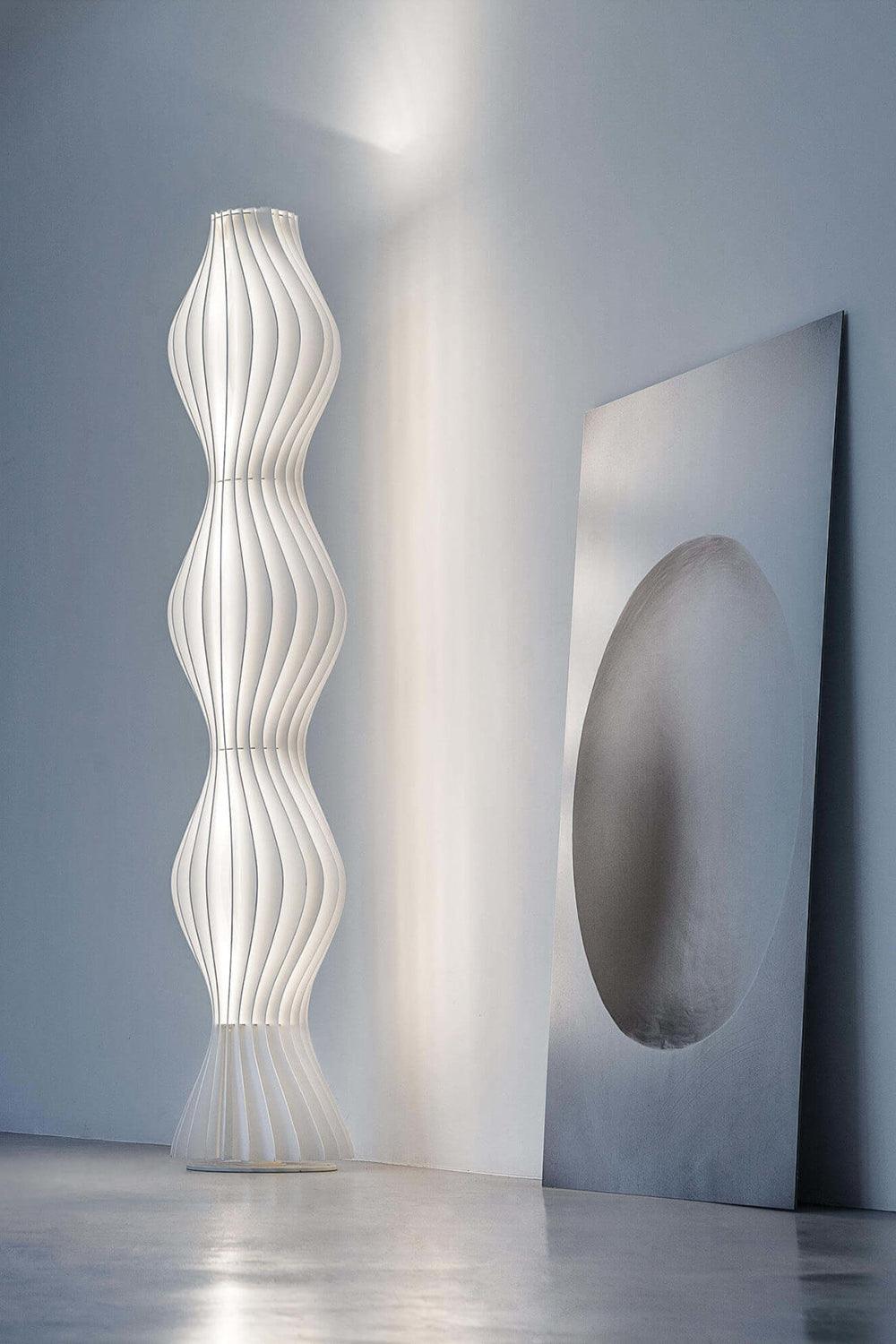 Modern Vapor Acrylic Uplight Floor Lamp with Integrated LED for Living Room Standing Light White