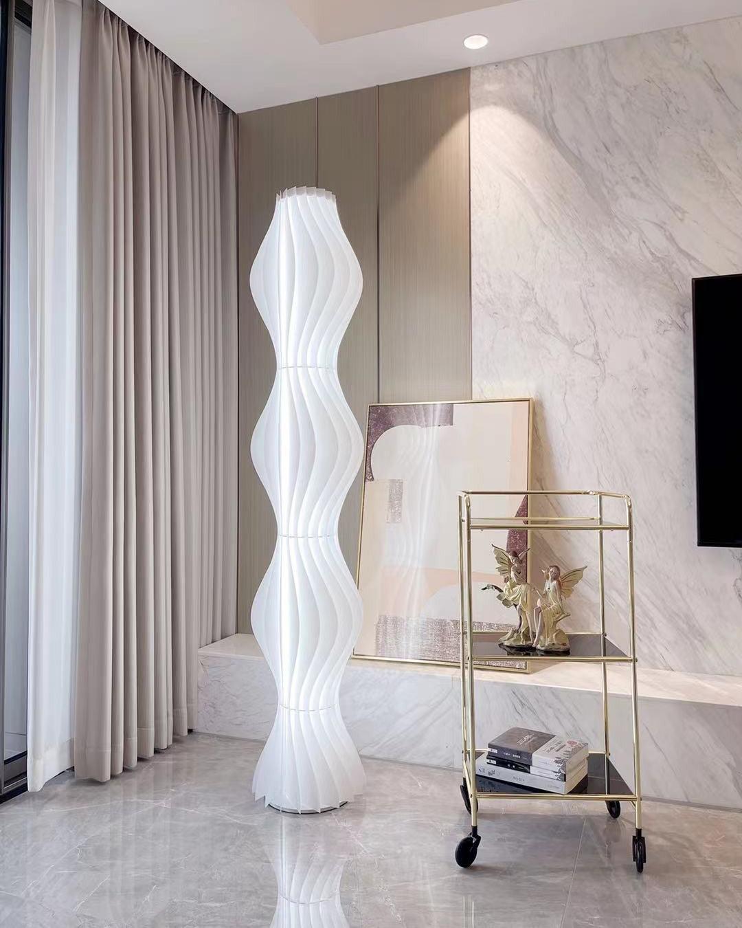 Modern Vapor Acrylic Uplight Floor Lamp with Integrated LED for Living Room Standing Light White