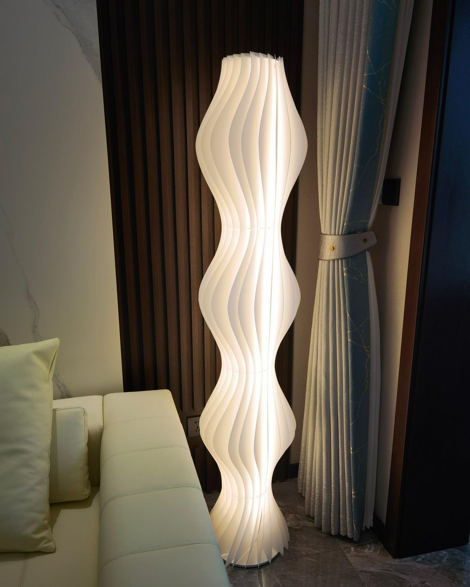 Modern Vapor Acrylic Uplight Floor Lamp with Integrated LED for Living Room Standing Light White