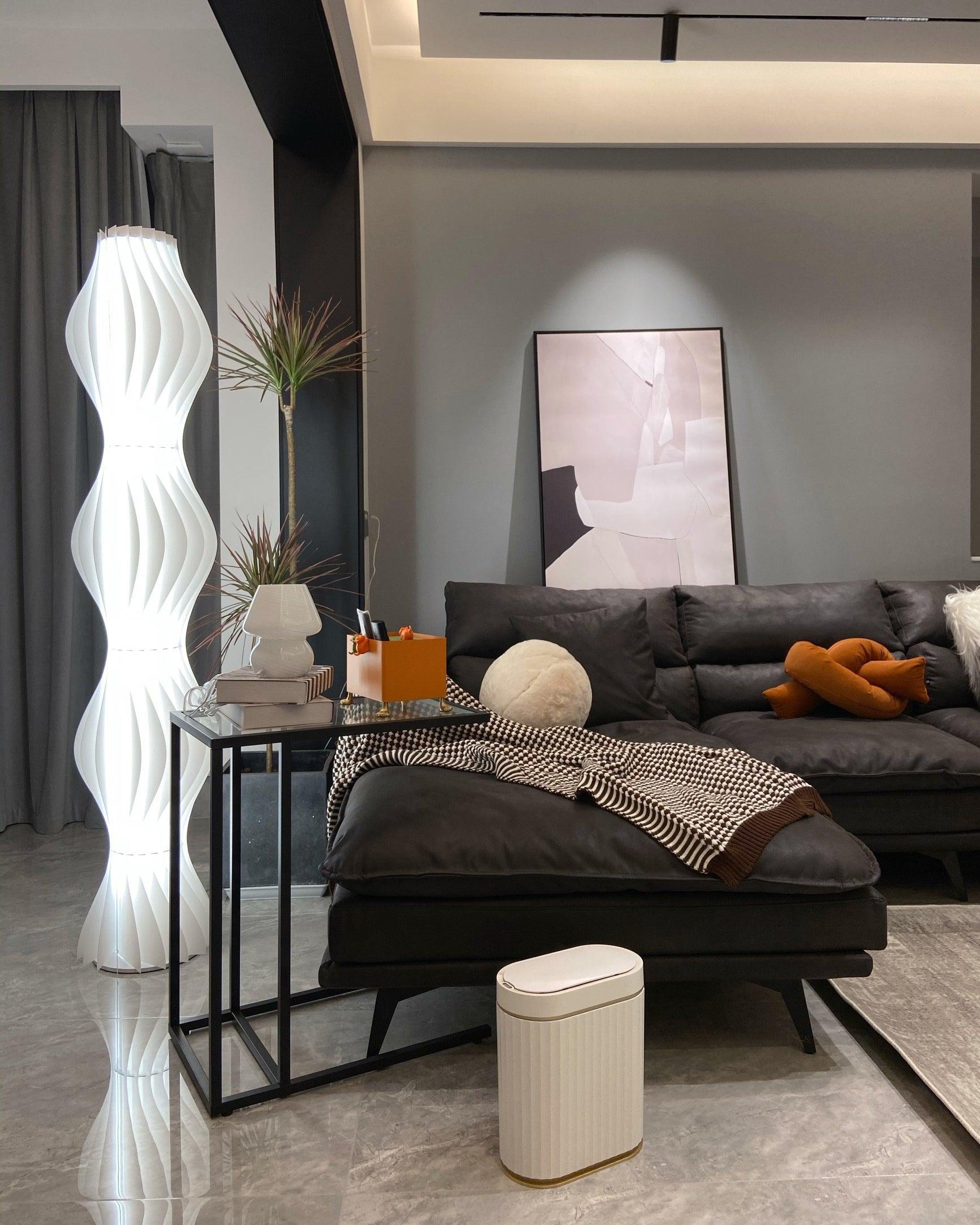 Modern Vapor Acrylic Uplight Floor Lamp with Integrated LED for Living Room Standing Light White