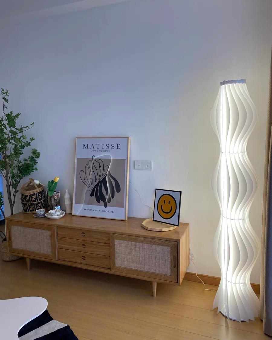 Modern Vapor Acrylic Uplight Floor Lamp with Integrated LED for Living Room Standing Light White